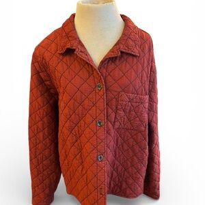 Cut Loose Quilted Burnt Orange Utility Jacket